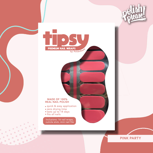 TIPSY NAIL WRAPS by Polish Please - Strawberry Dream