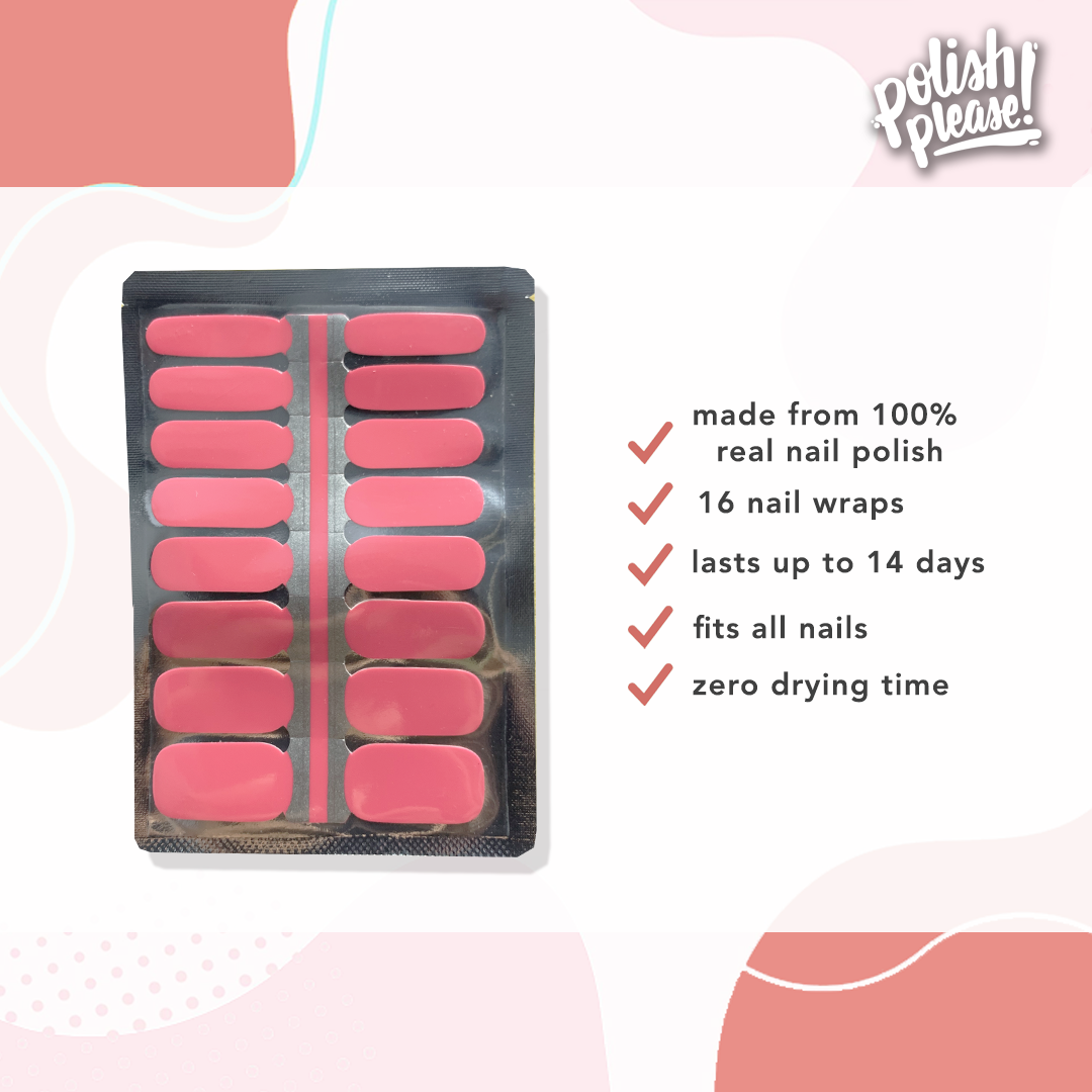 TIPSY NAIL WRAPS by Polish Please - Strawberry Dream