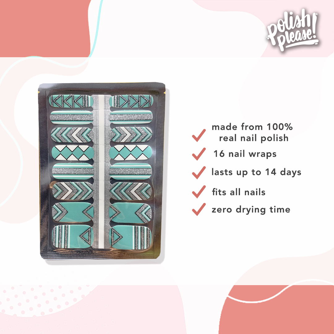 TIPSY NAIL WRAPS by Polish Please - Geometeal