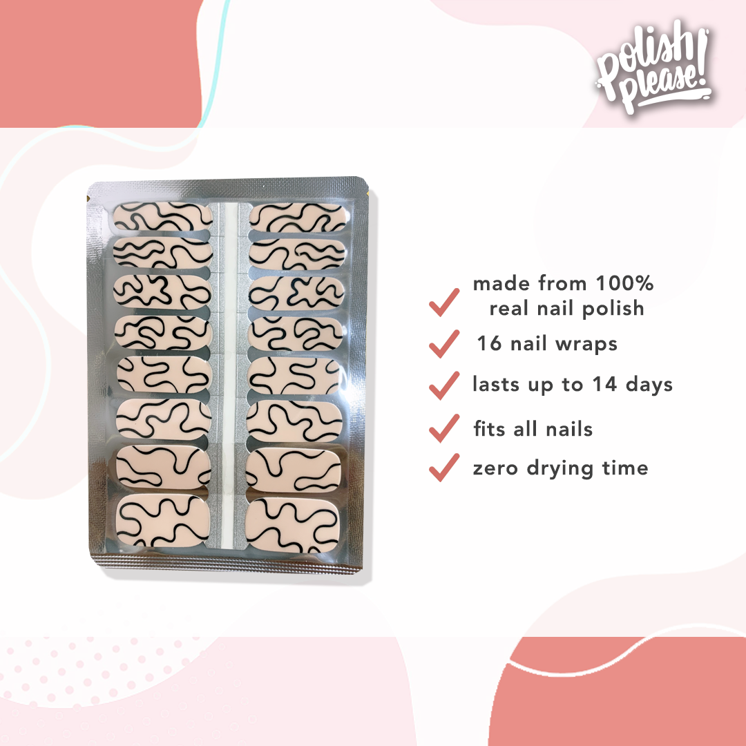 TIPSY NAIL WRAPS by Polish Please - Squiggly Lines