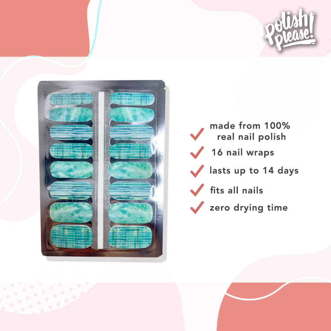 TIPSY NAIL WRAPS by Polish Please - Ocean Vibe
