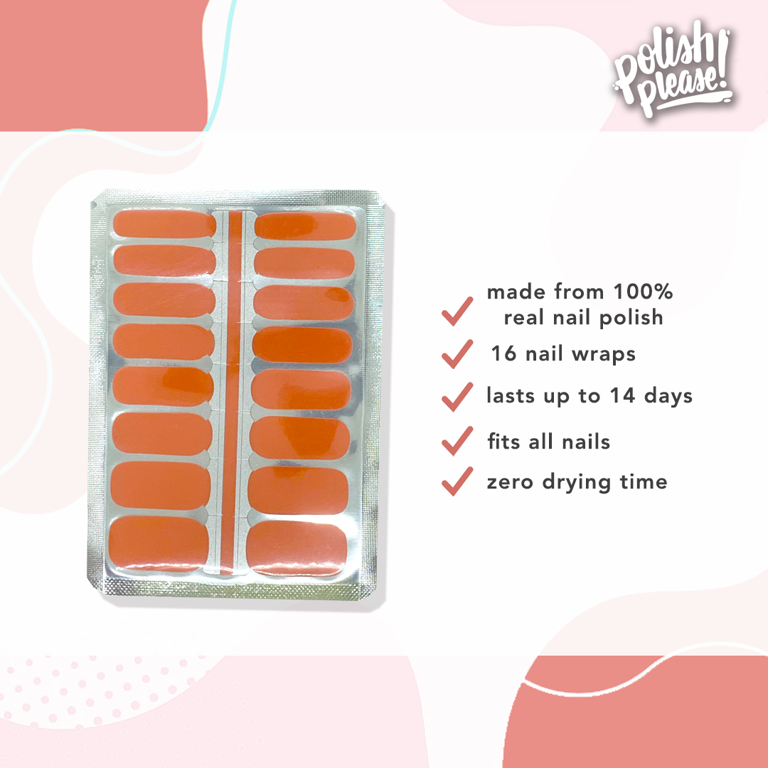 TIPSY NAIL WRAPS by Polish Please - Orange Soda
