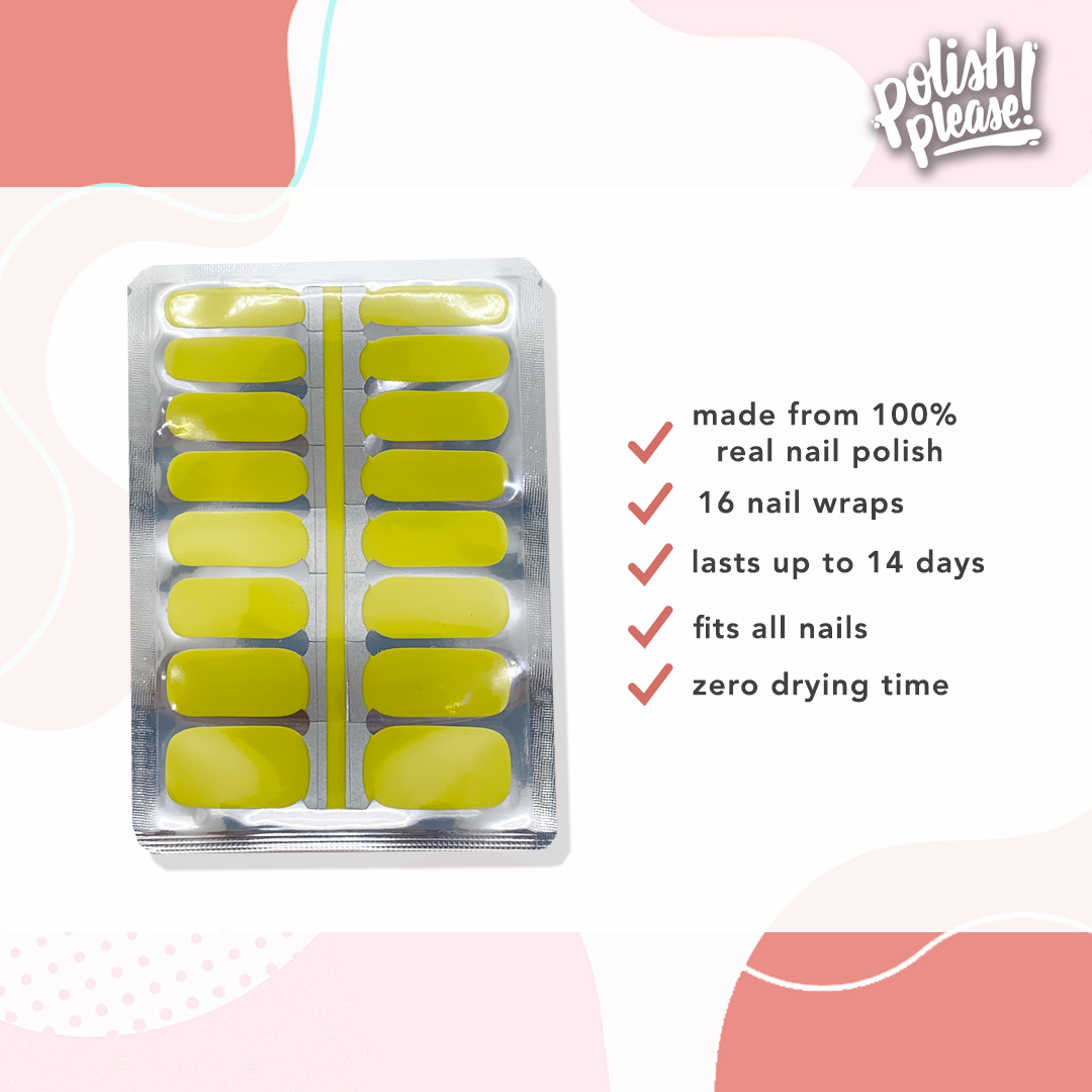 TIPSY NAIL WRAPS by Polish Please - Lemon Drop