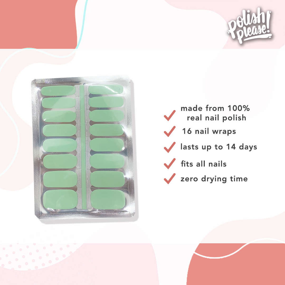 TIPSY NAIL WRAPS by Polish Please - Creme De Menthe