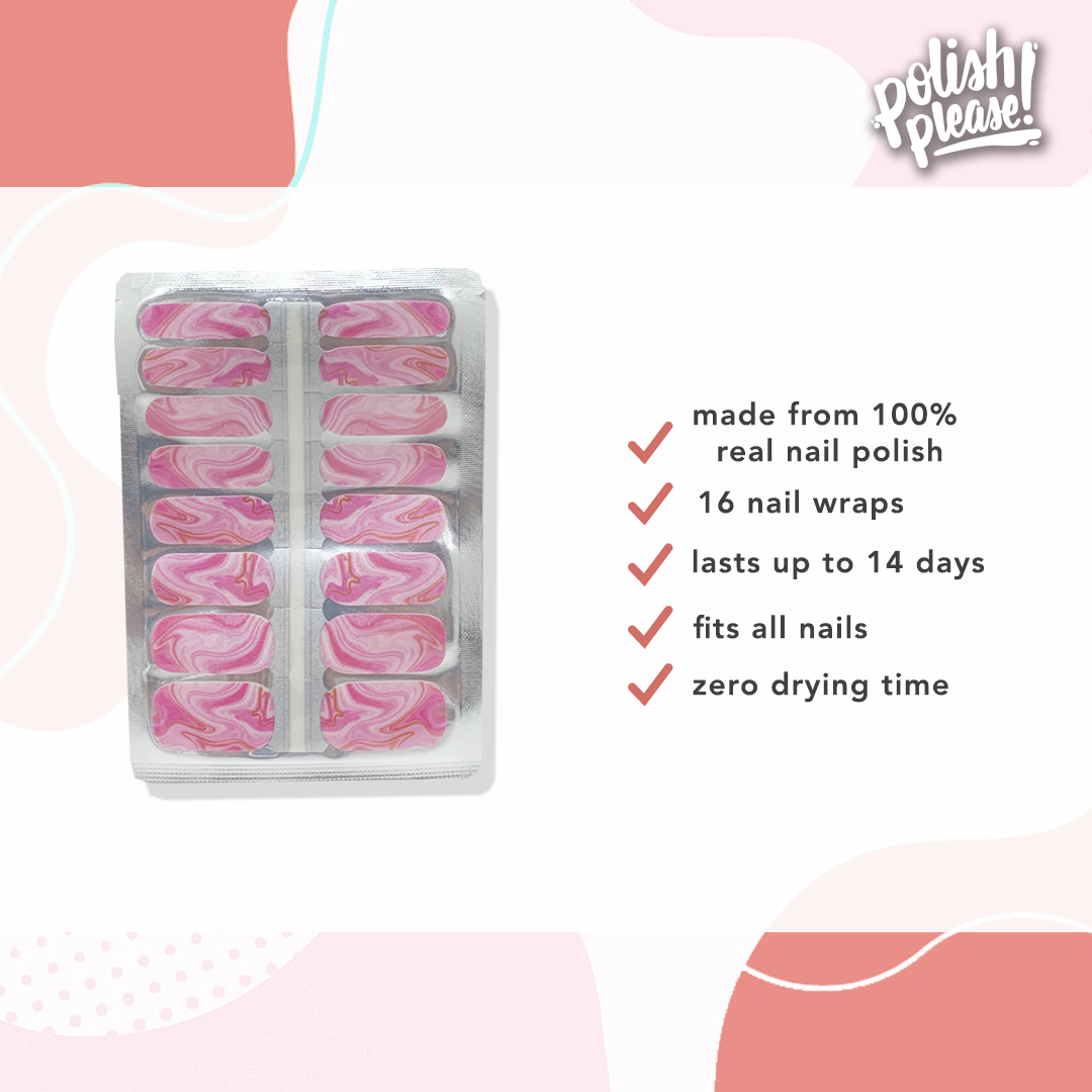 TIPSY NAIL WRAPS by Polish Please - Pink Glaze