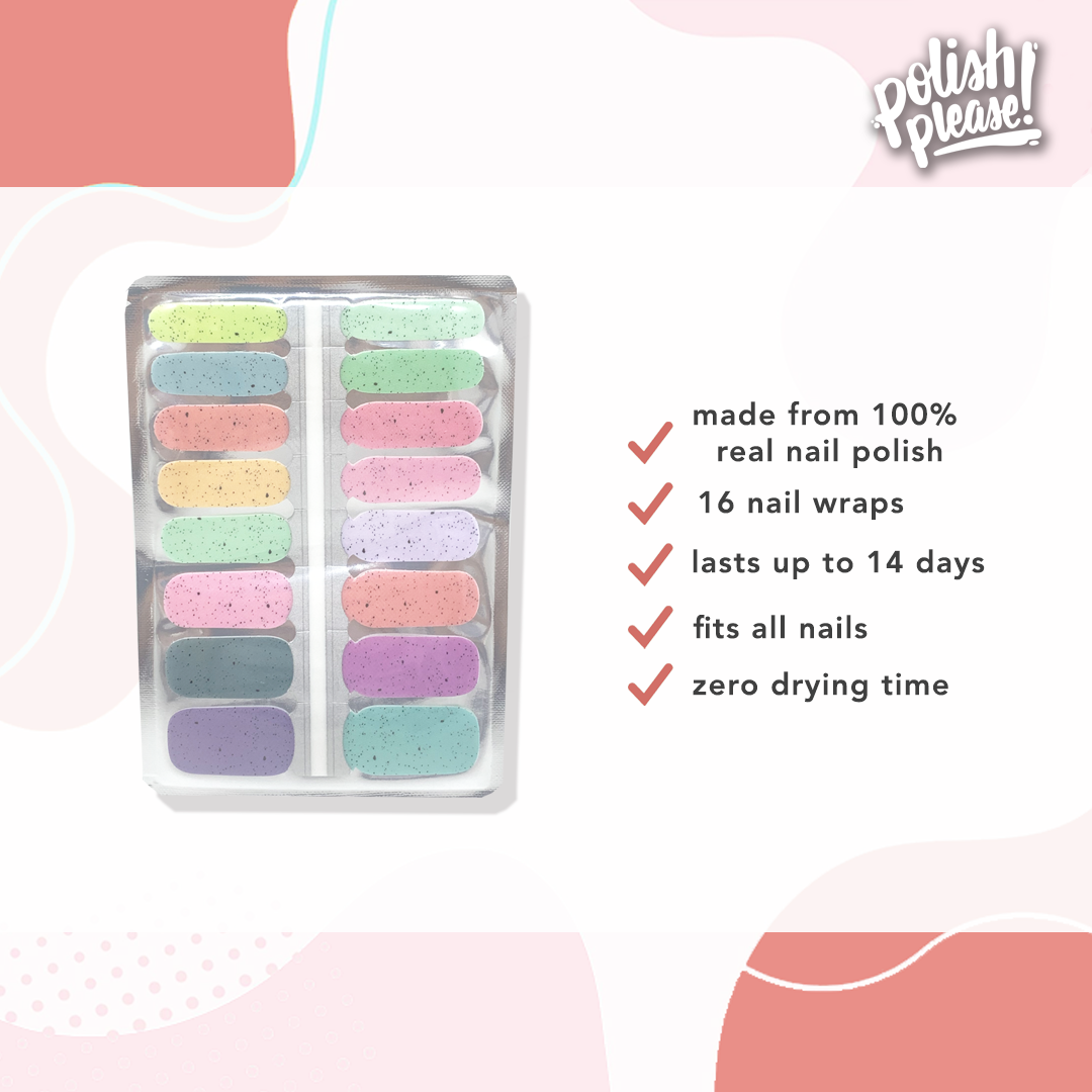 TIPSY NAIL WRAPS by Polish Please - Candy Speckle