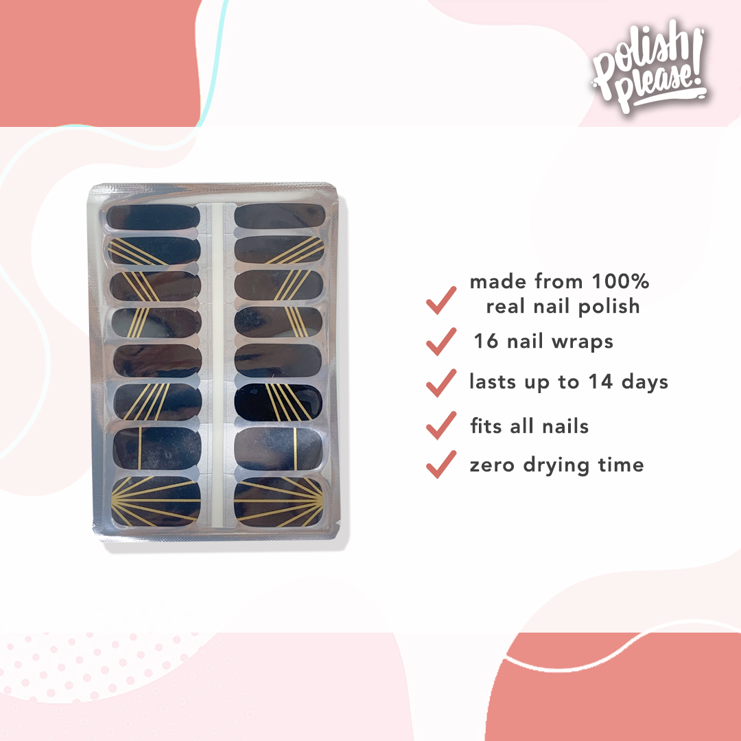 TIPSY NAIL WRAPS by Polish Please - Art Deco