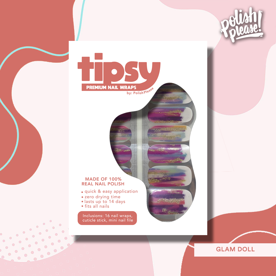 TIPSY NAIL WRAPS by Polish Please - Glam Doll