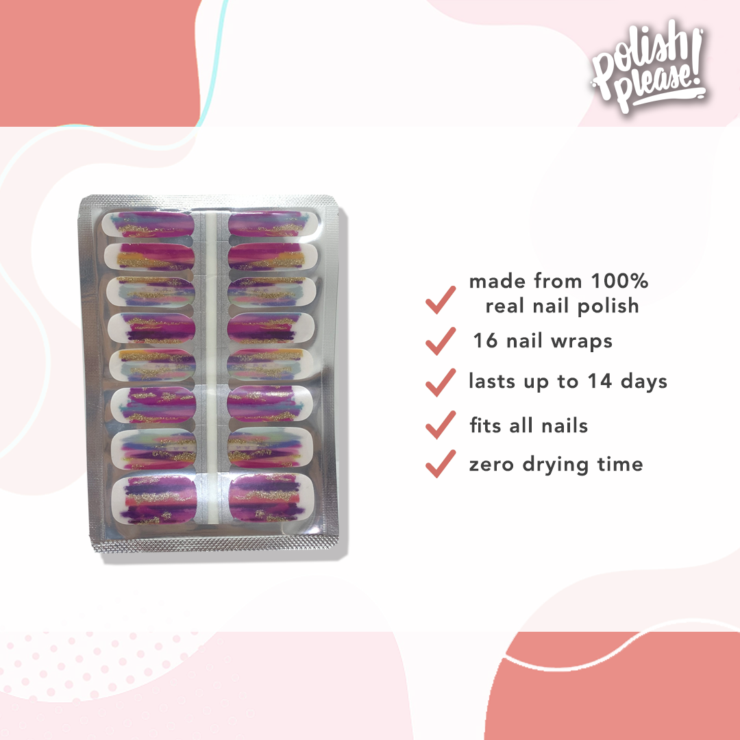 TIPSY NAIL WRAPS by Polish Please - Glam Doll