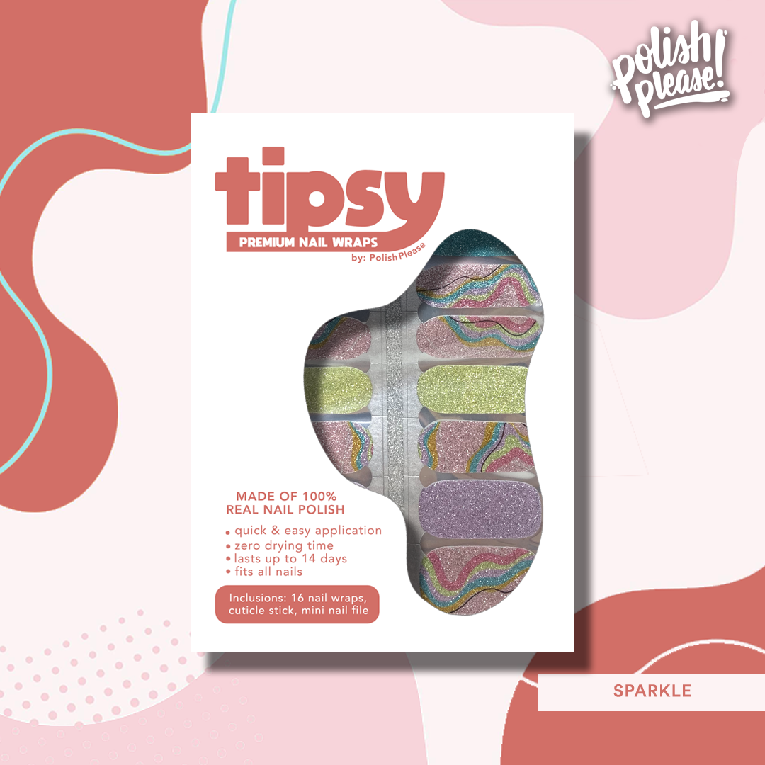 TIPSY NAIL WRAPS by Polish Please - Sparkle