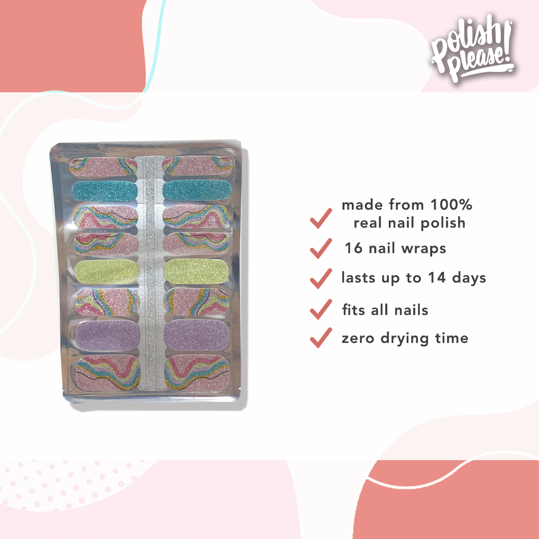 TIPSY NAIL WRAPS by Polish Please - Sparkle