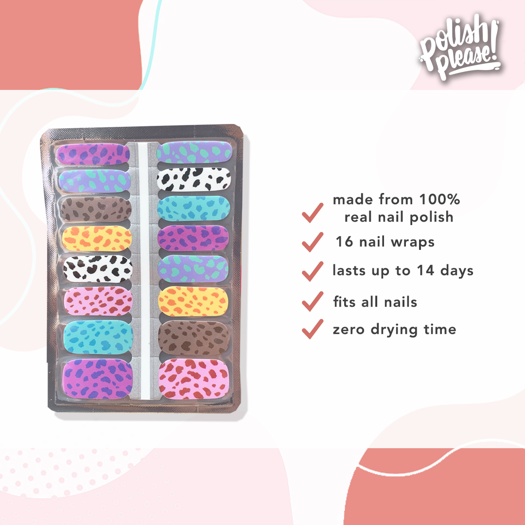 TIPSY NAIL WRAPS by Polish Please - Crazy Animal