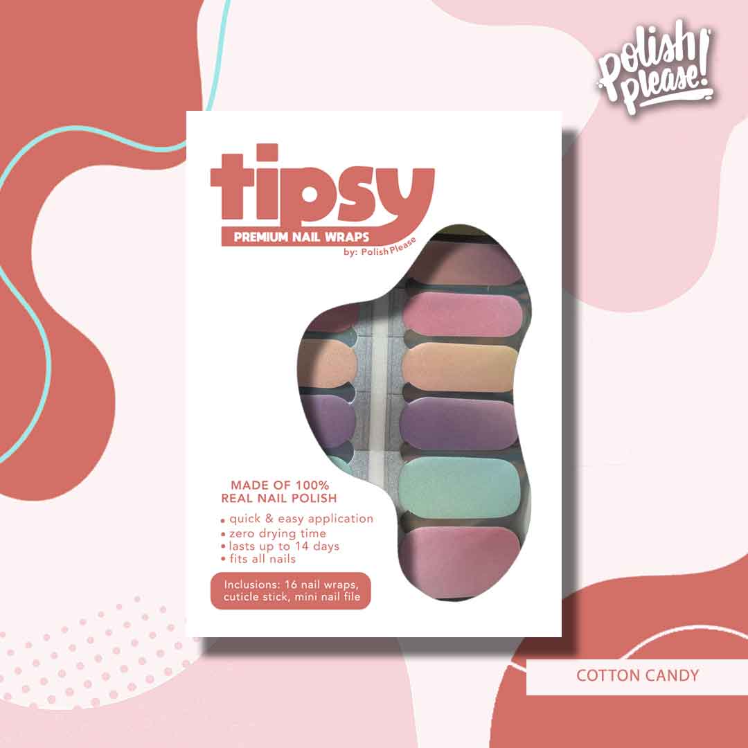 TIPSY NAIL WRAPS by Polish Please - Cotton Candy