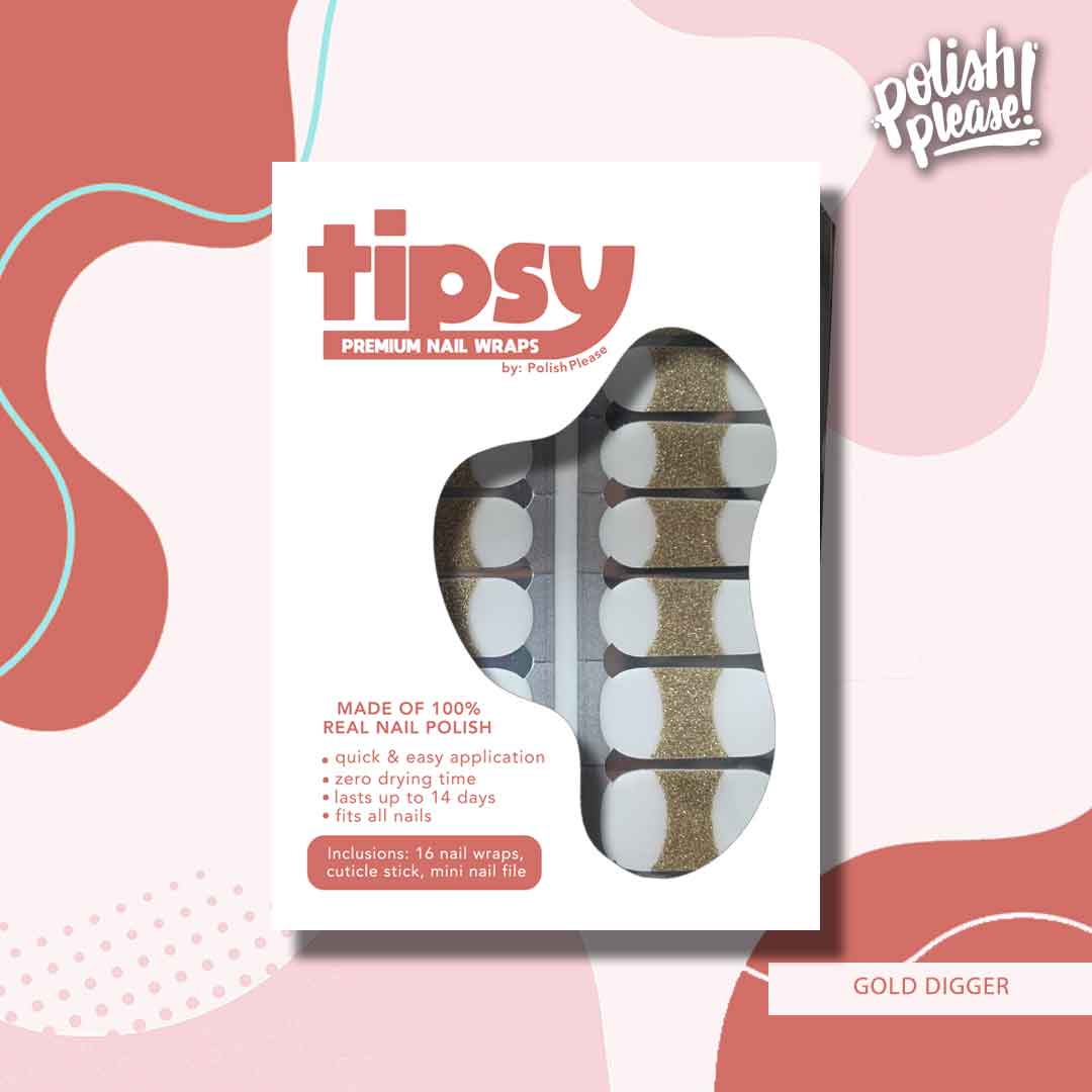 TIPSY NAIL WRAPS by Polish Please - Gold Digger