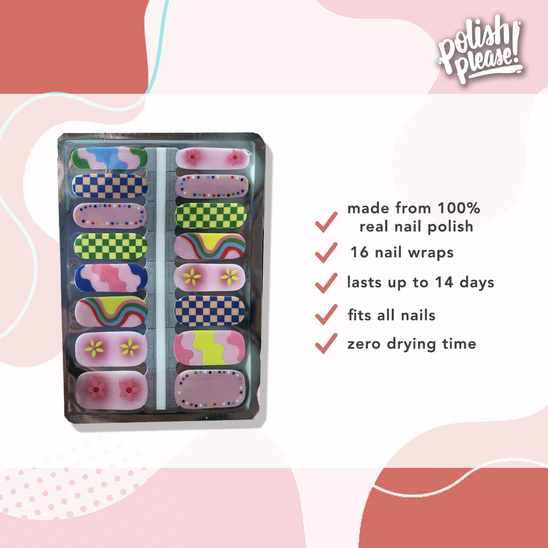 TIPSY NAIL WRAPS by Polish Please - Trippy