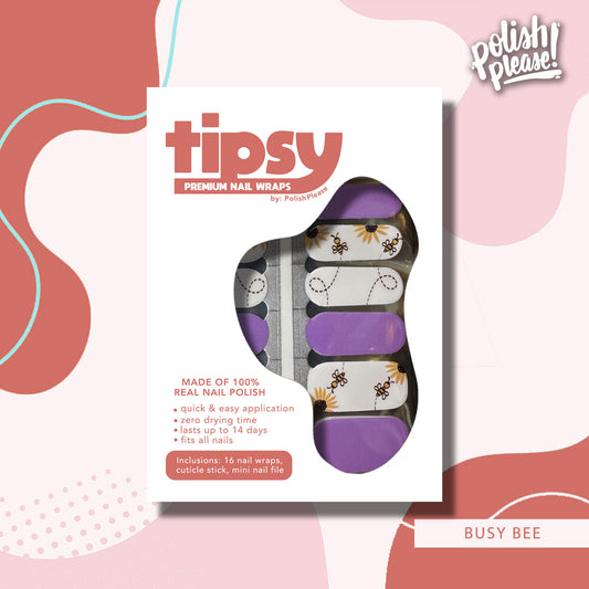 TIPSY NAIL WRAPS by Polish Please - Busy Bee