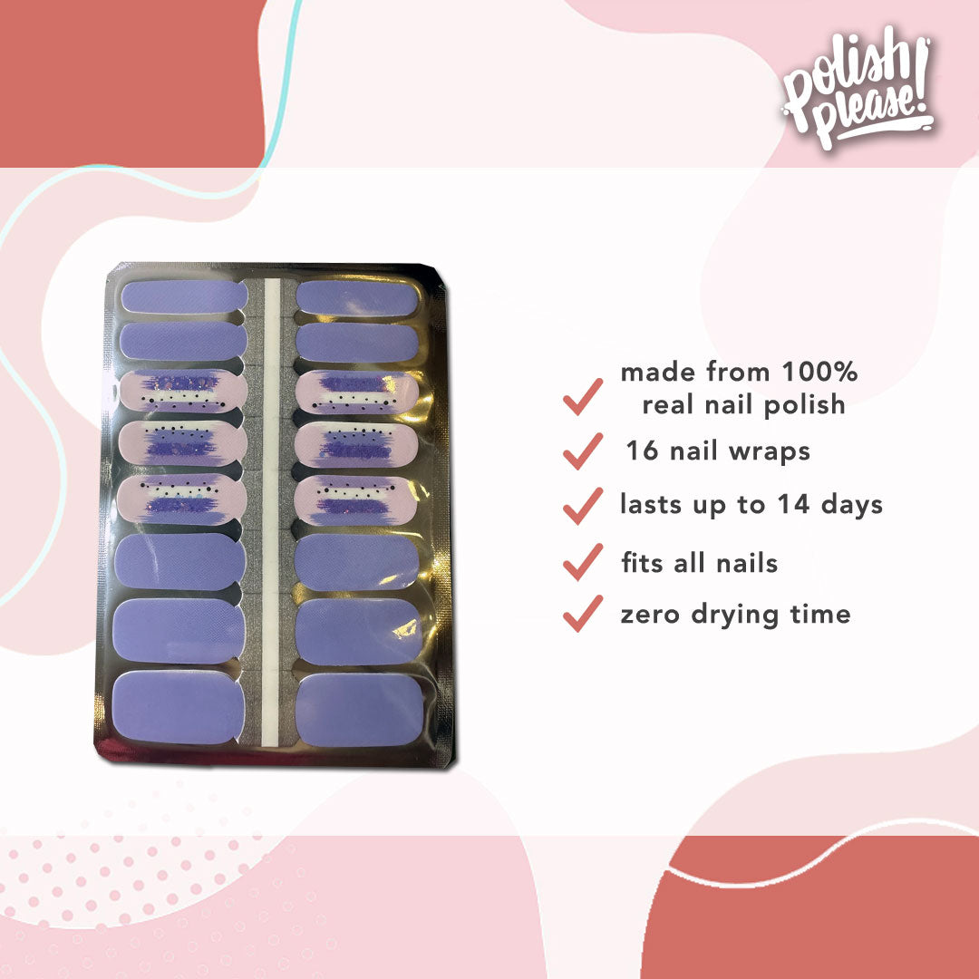TIPSY NAIL WRAPS by Polish Please - Forget Me Nots