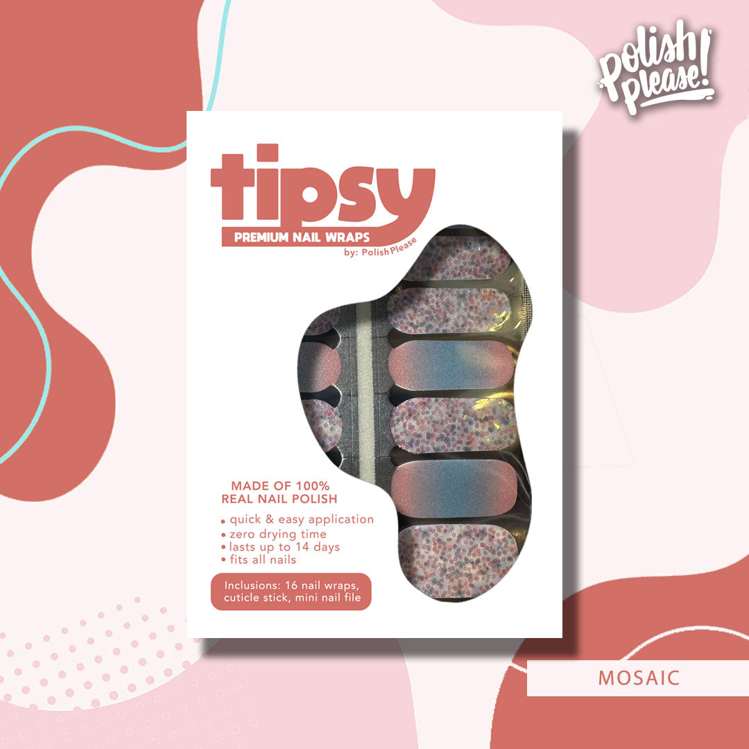 TIPSY NAIL WRAPS by Polish Please - Mosaic