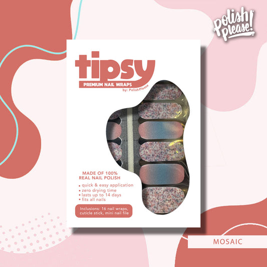 TIPSY NAIL WRAPS by Polish Please - Mosaic