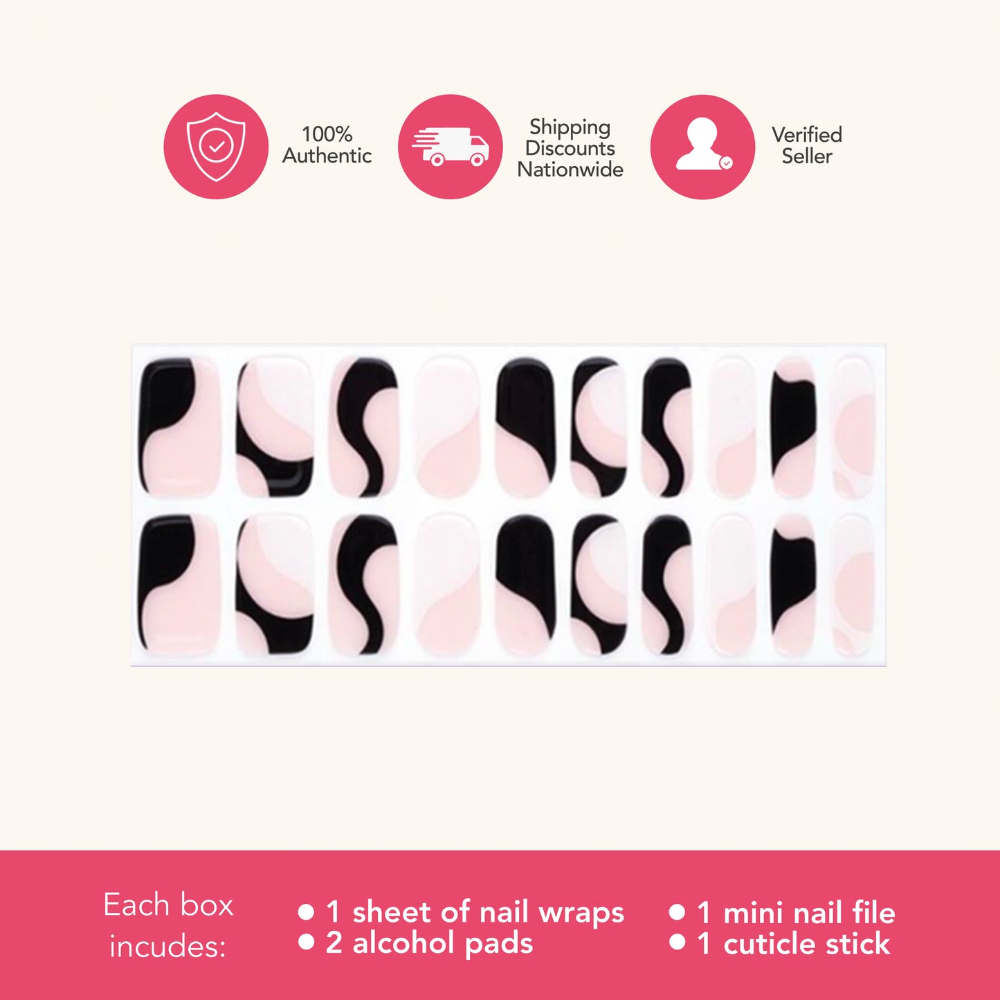 Swirls (Tipsy Gels Semi-Cured Nail Wraps)