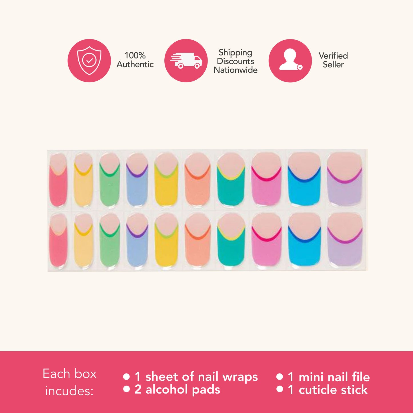 Kaleidoscope Tips (Tipsy Gels Semi-Cured Nail Wraps)
