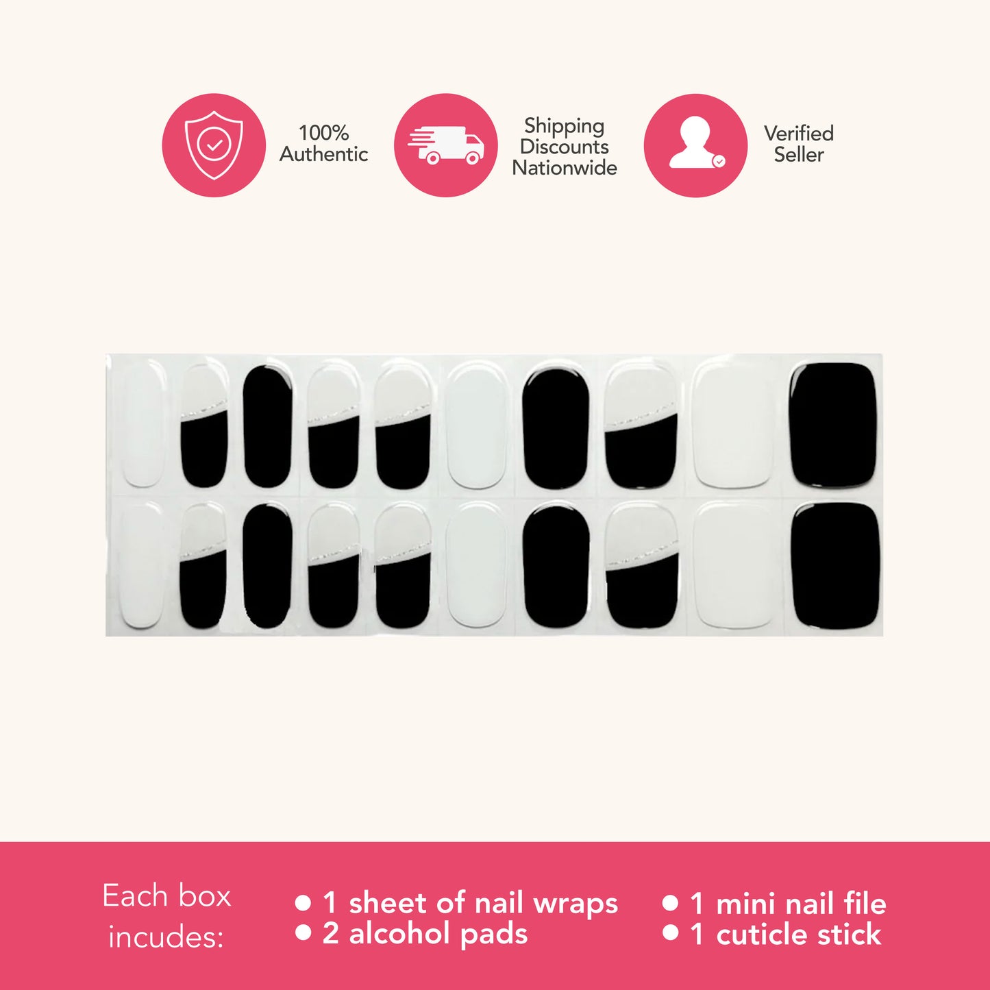Elegance (Tipsy Gels Semi-Cured Nail Wraps)