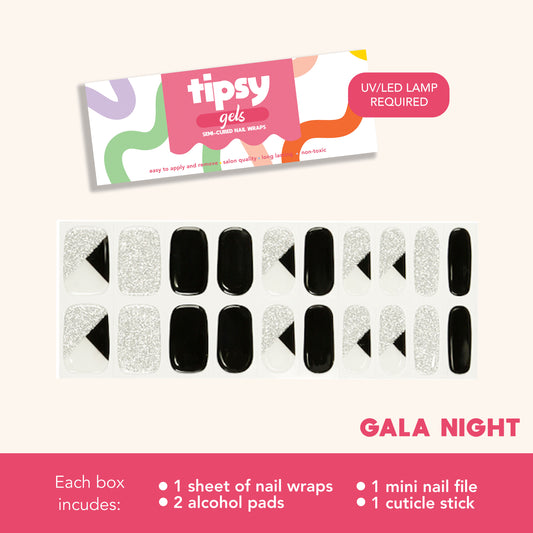 Gala Night (Tipsy Gels Semi-Cured Nail Wraps)