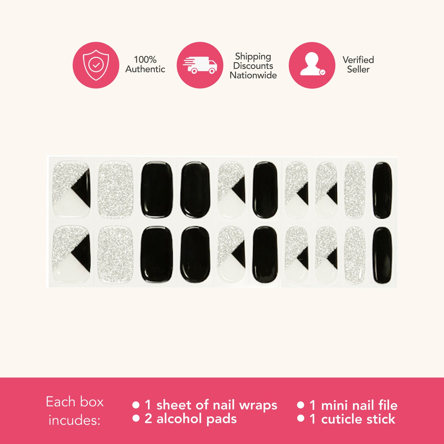 Gala Night (Tipsy Gels Semi-Cured Nail Wraps)