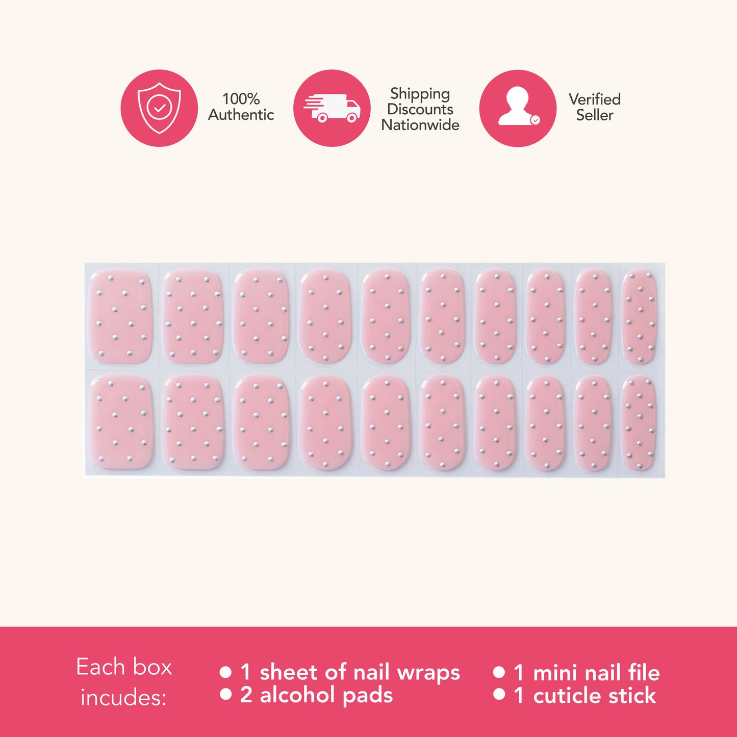 Studded (Tipsy Gels Semi-Cured Nail Wraps)