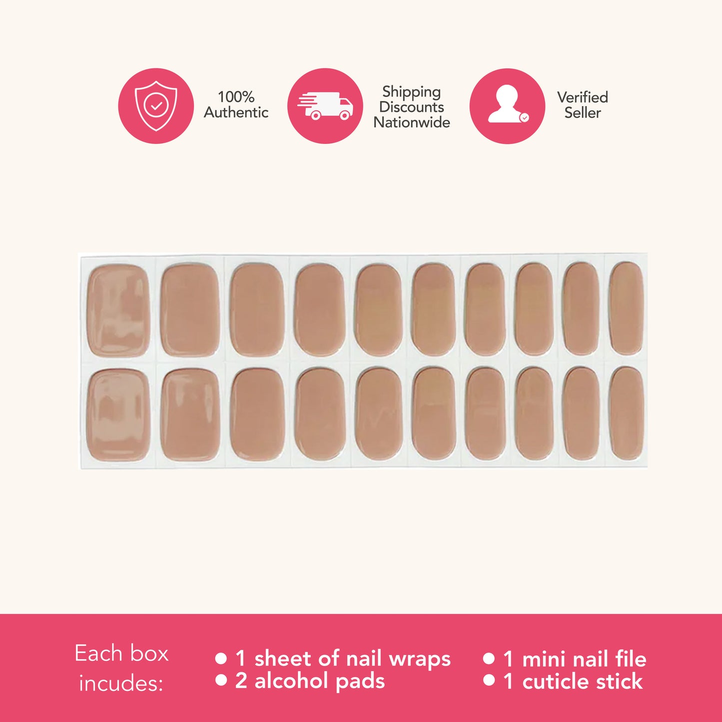 Mochachino (Tipsy Gels Semi-Cured Nail Wraps)