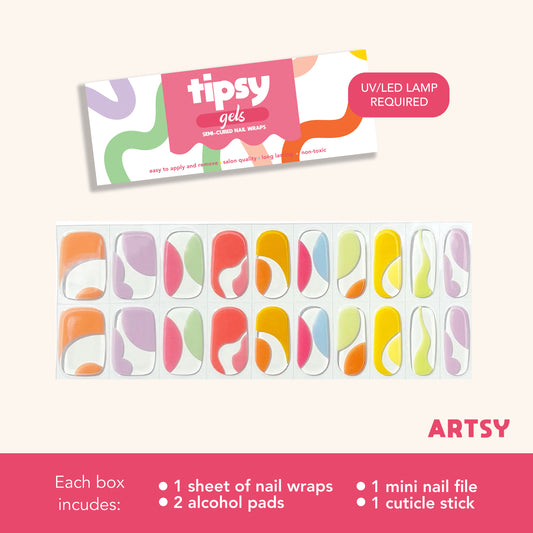 Artsy (Tipsy Gels Semi-Cured Nail Wraps)