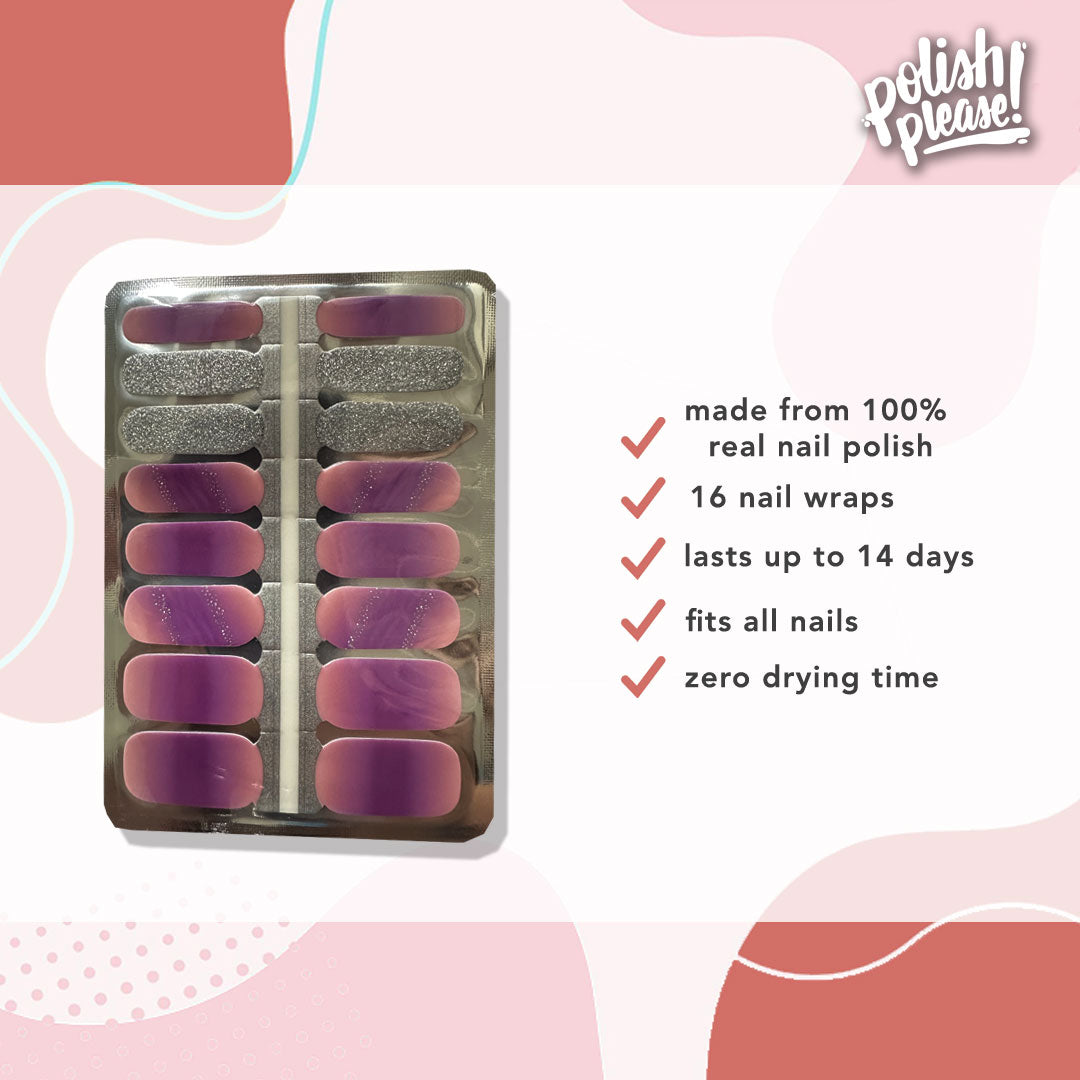 TIPSY NAIL WRAPS by Polish Please - Amethyst