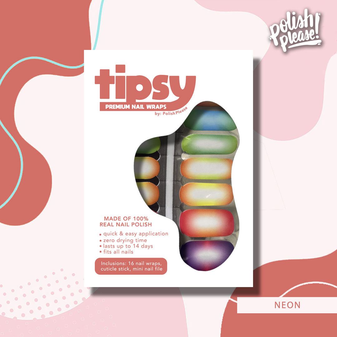 TIPSY NAIL WRAPS by Polish Please - Neon