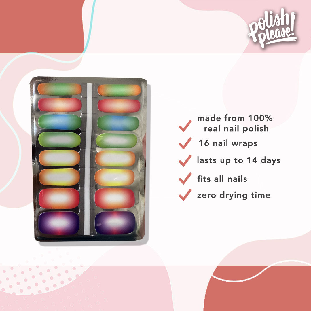 TIPSY NAIL WRAPS by Polish Please - Neon