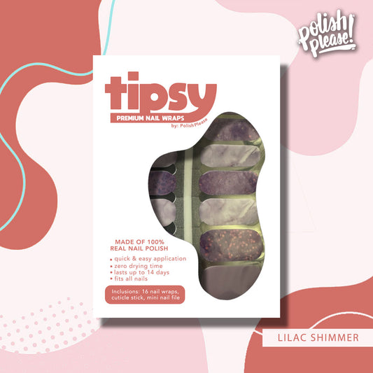 TIPSY NAIL WRAPS by Polish Please - Lilac Shimmer