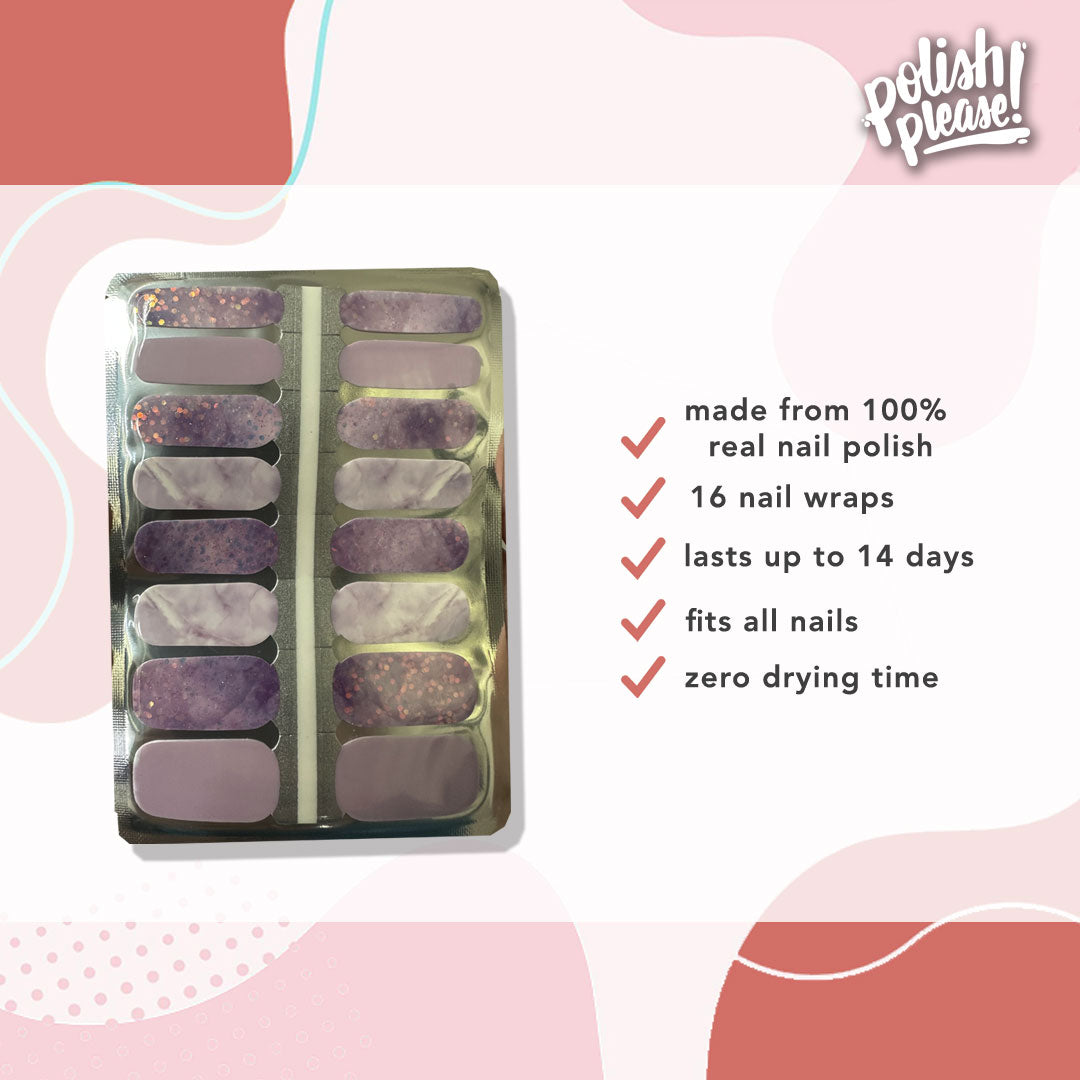 TIPSY NAIL WRAPS by Polish Please - Lilac Shimmer