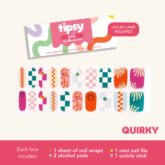 Quirky (Tipsy Gels Semi-Cured Nail Wraps)