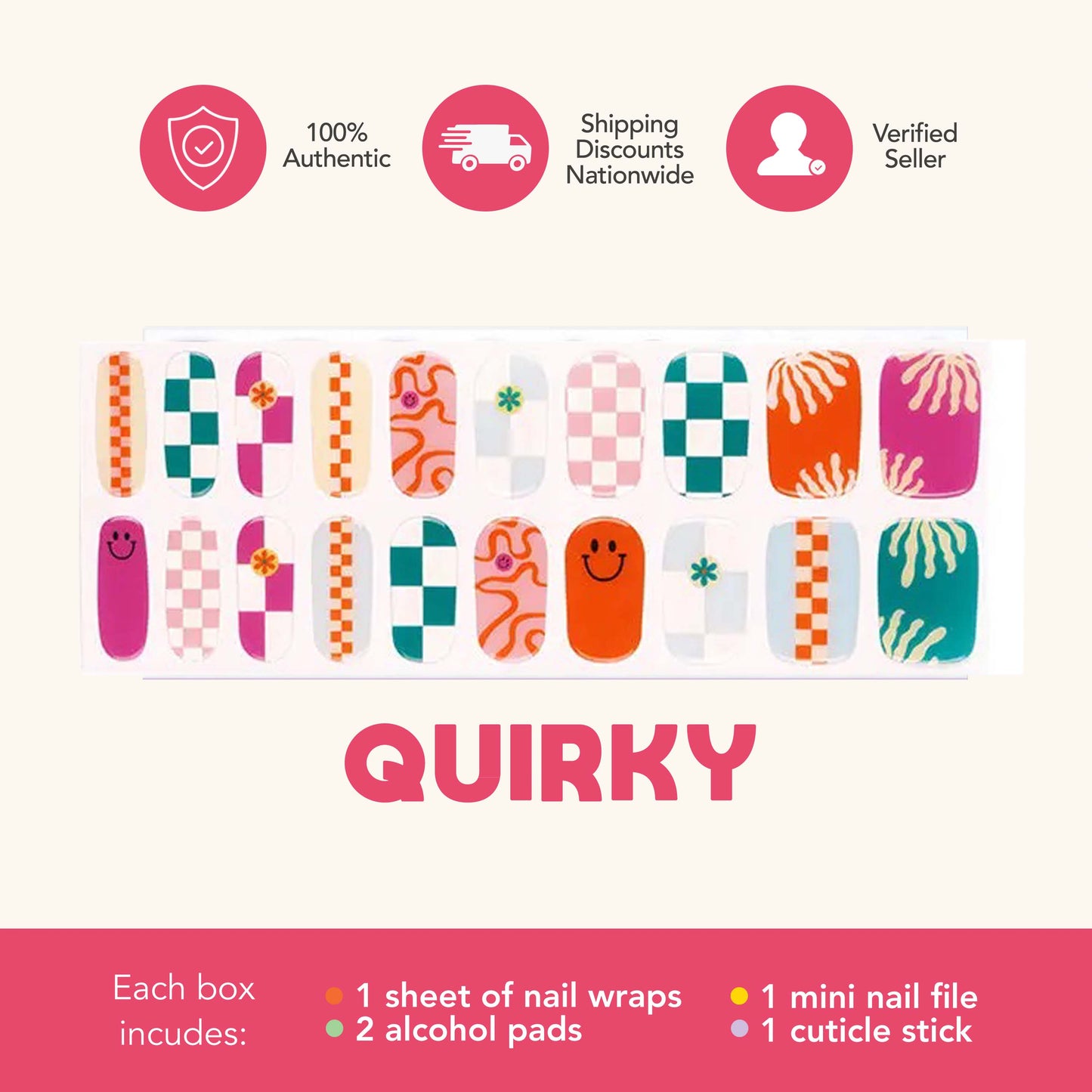 Quirky (Tipsy Gels Semi-Cured Nail Wraps)
