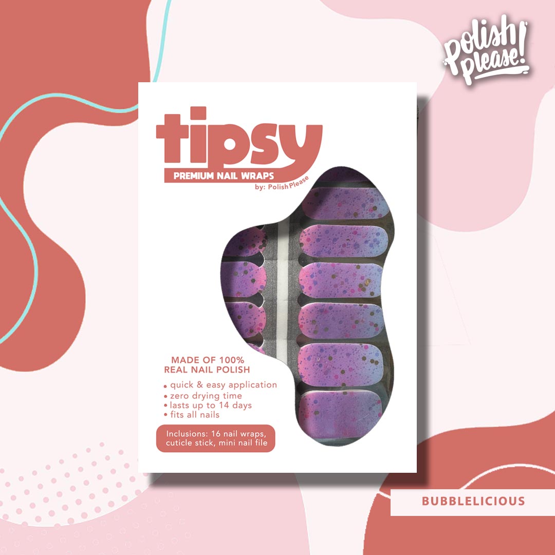 TIPSY NAIL WRAPS by Polish Please - Bubblelicious