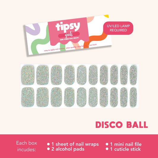 Disco Ball (Tipsy Gels Semi-Cured Nail Wraps)
