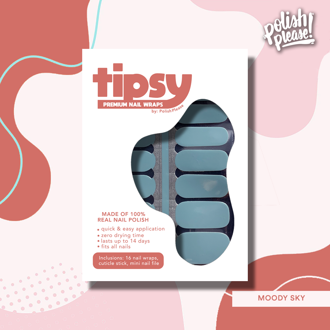 TIPSY NAIL WRAPS by Polish Please - Moody Sky