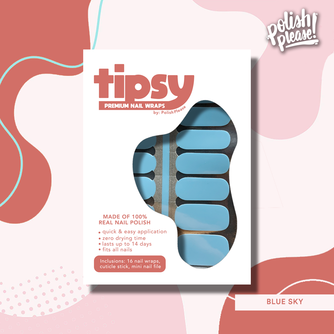 TIPSY NAIL WRAPS by Polish Please - Blue Sky