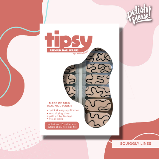 TIPSY NAIL WRAPS by Polish Please - Squiggly Lines