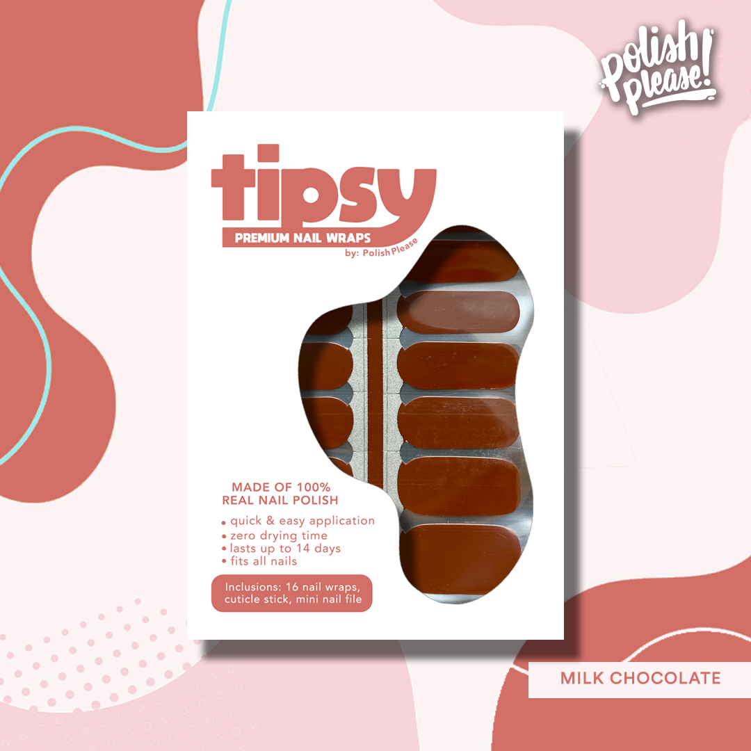 TIPSY NAIL WRAPS by Polish Please - Milk Chocolate