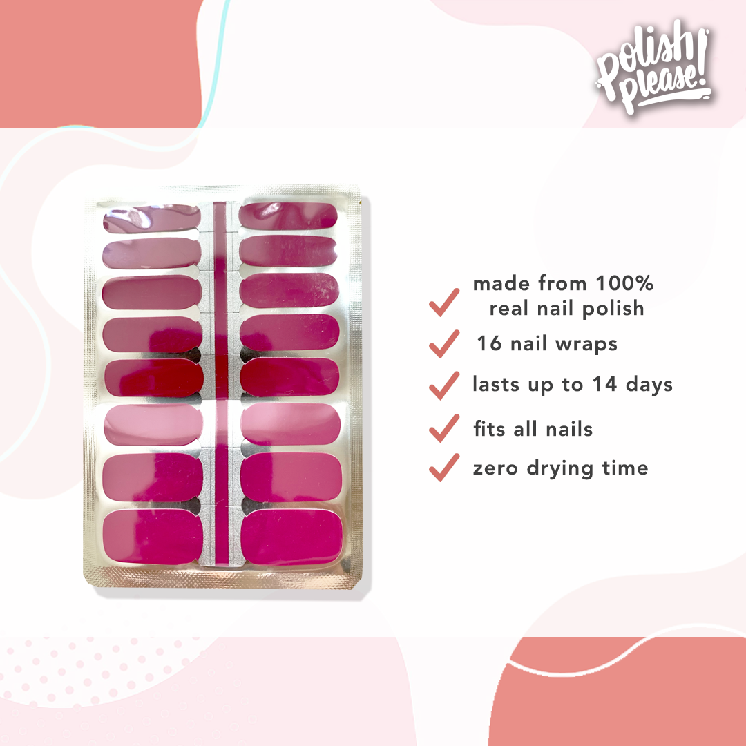 TIPSY NAIL WRAPS by Polish Please - Magic Magenta