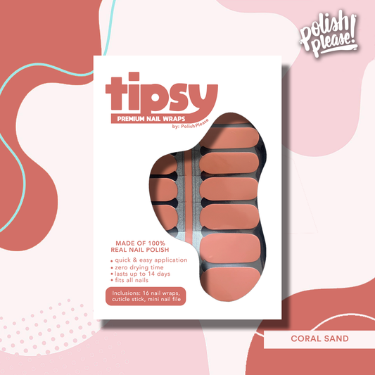 TIPSY NAIL WRAPS by Polish Please - Coral Sand