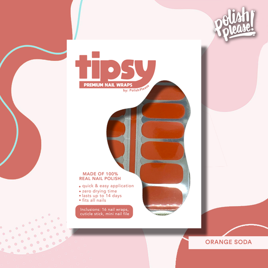 TIPSY NAIL WRAPS by Polish Please - Orange Soda