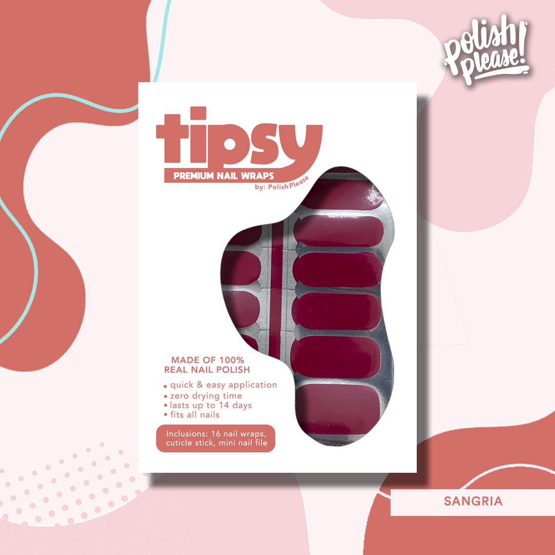 TIPSY NAIL WRAPS by Polish Please - Sangria