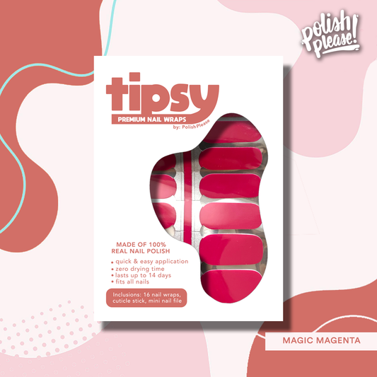 TIPSY NAIL WRAPS by Polish Please - Magic Magenta