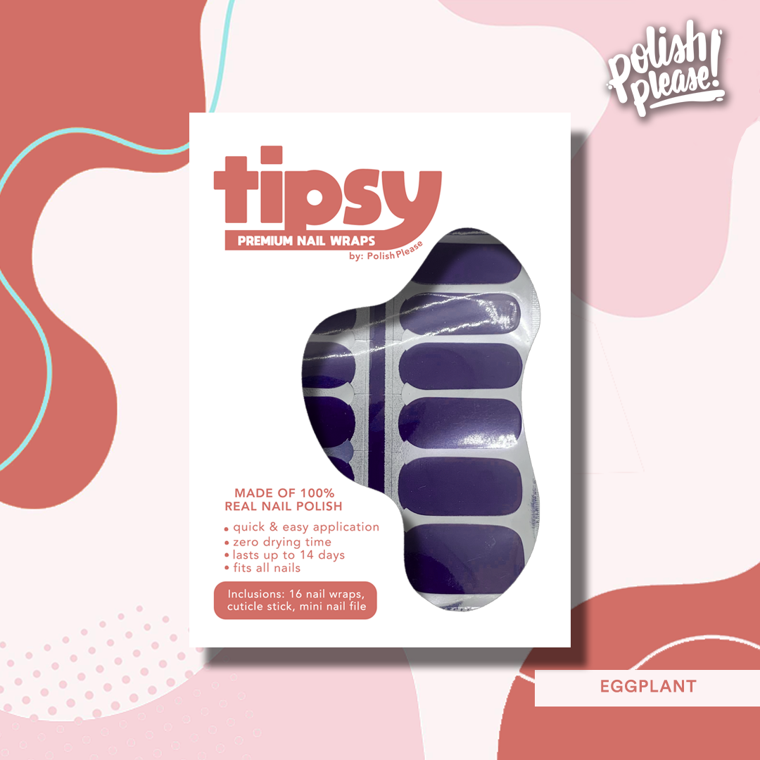 TIPSY NAIL WRAPS by Polish Please - Eggplant